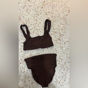 Hunza G Brown Bikini Set